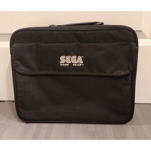 Vintage Sega Game Gear Carrying Case Black Nylon Padded Storage Bag Organizer